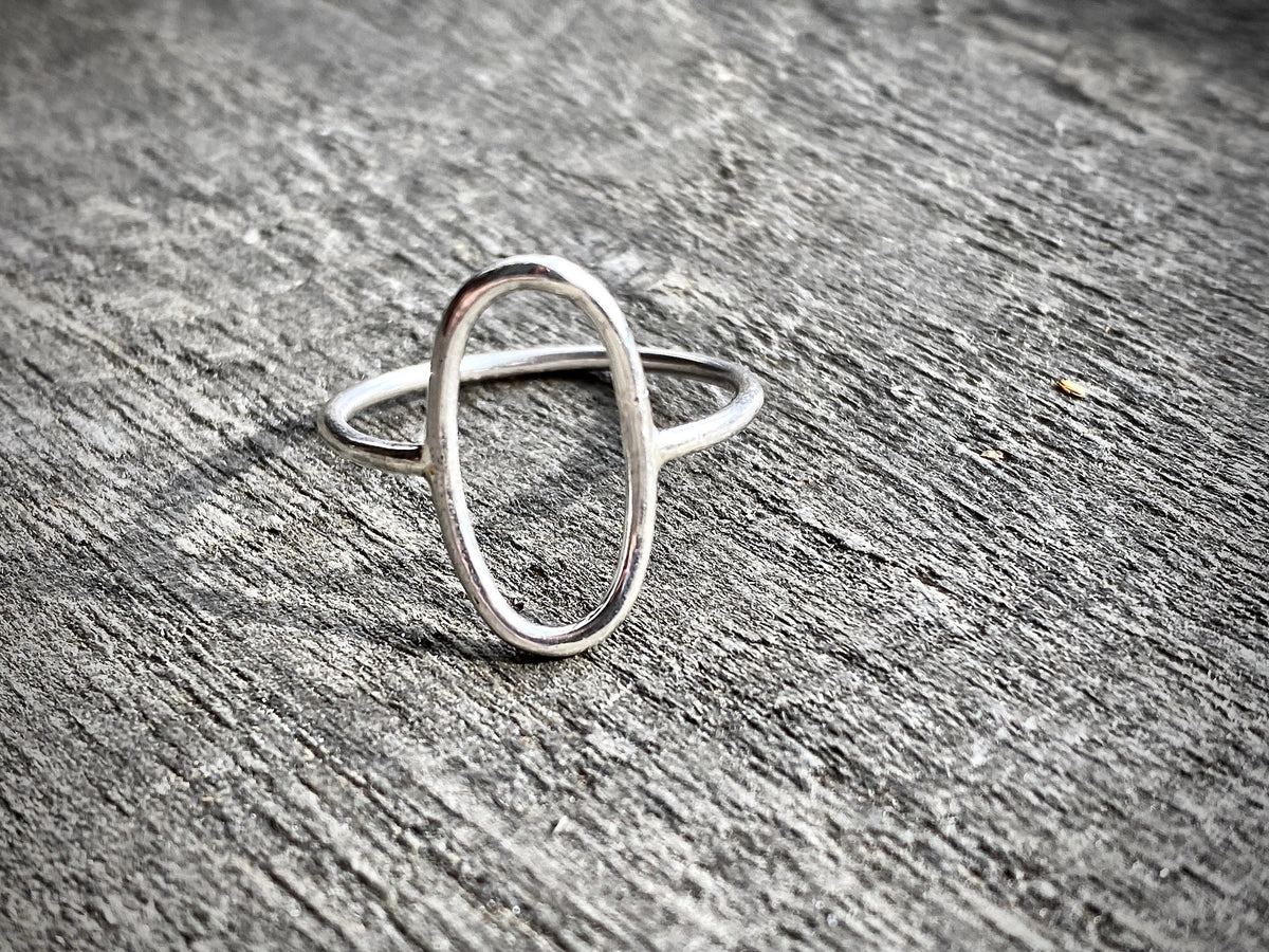 Silver Rings  Geometric  Oval   Sterling Silver Handmade Jewelry