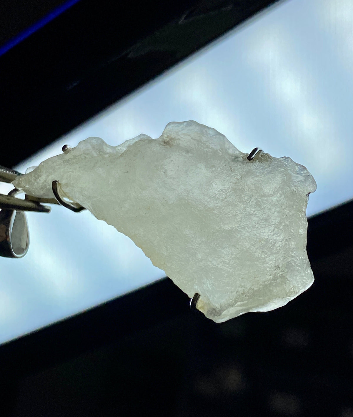 Rare Libyan Desert Glass Stone 925 Silver Handmade Pendant - Crystal Healing Meditation