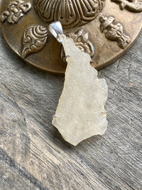 Rare Libyan Desert Glass Stone 925 Silver Handmade Pendant - Crystal Healing Meditation