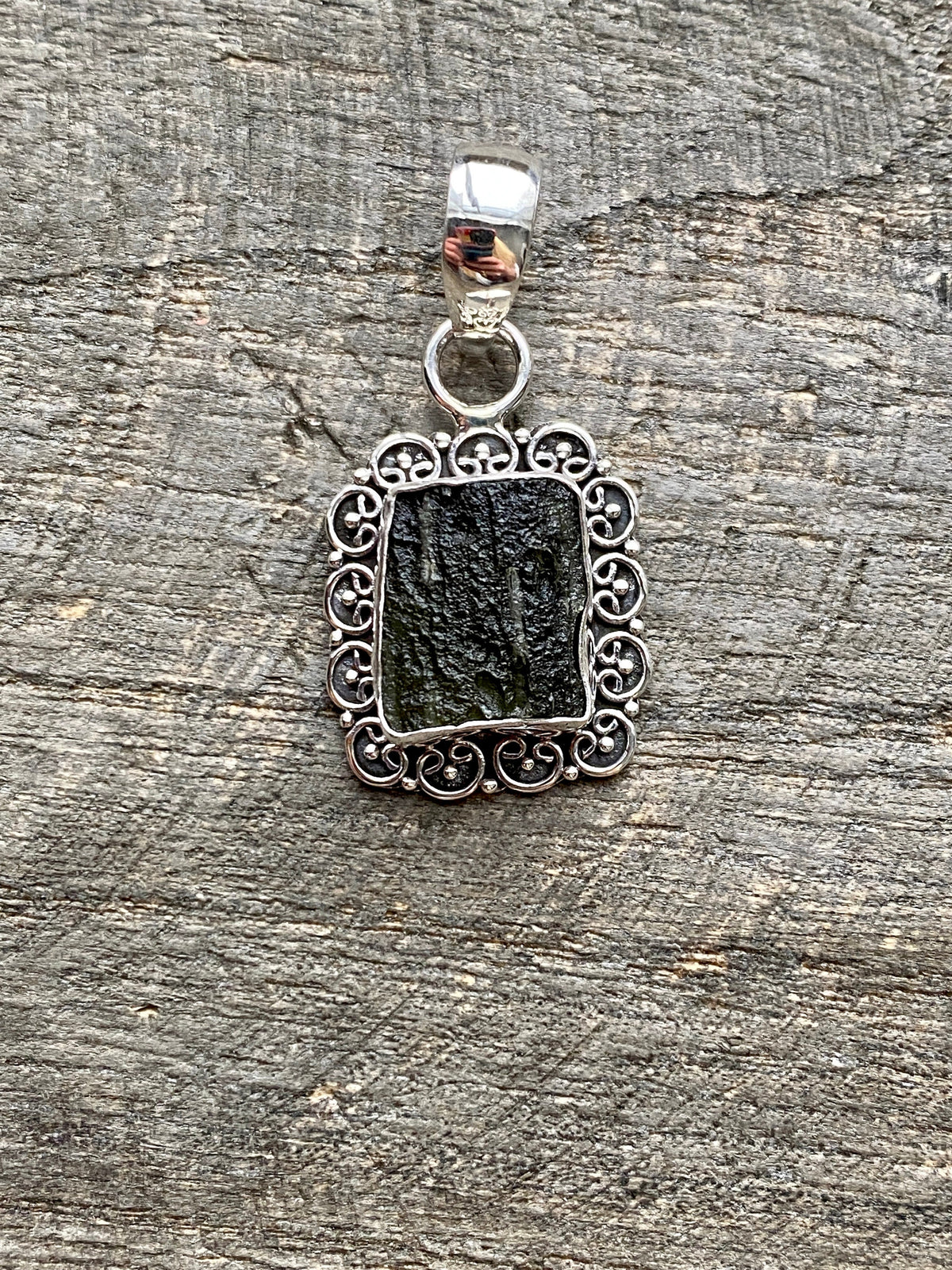 High Vibrational Genuine Czech Moldavite Filigree 925 Handmade Crystal Pendant - Crystal Healing Meditation