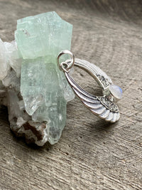 Moonstone 925 Silver Handmade Angel Wings Pendant - Crystal Healing Meditation