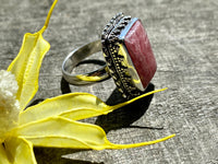 Rhodochrosite 925 Sterling Silver Handmade Rings - Crystal Healing Meditation