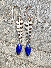 Lapis Lazuli 925 Silver Handmade Earrings - Crystal Healing Meditation