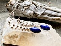 Lapis Lazuli 925 Silver Handmade Earrings - Crystal Healing Meditation