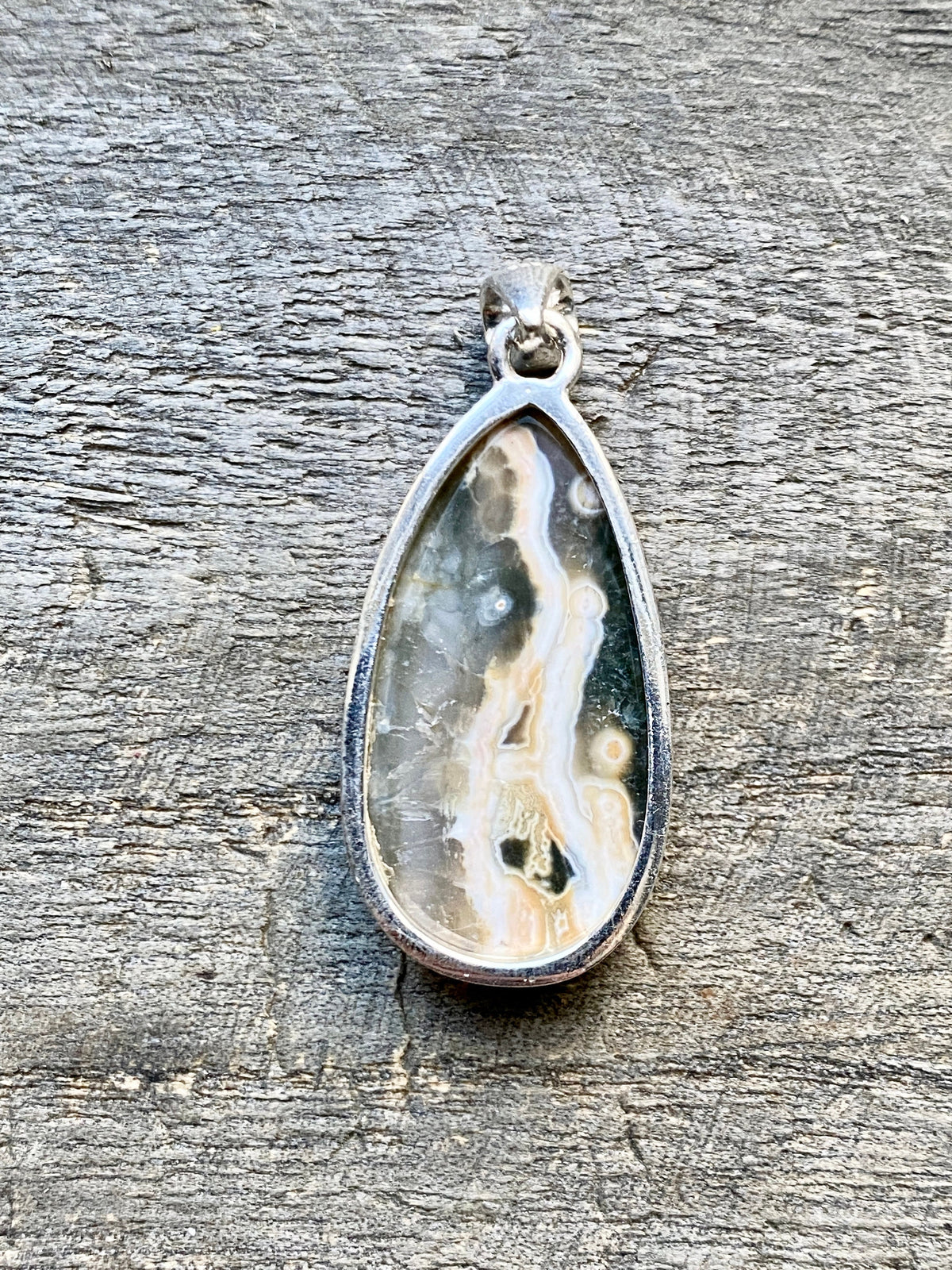 Ocean Jasper 925 Silver Pendant Handmade Sterling Silver Jewelry - Crystal Healing, Meditation