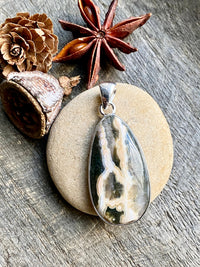 Ocean Jasper 925 Silver Pendant Handmade Sterling Silver Jewelry - Crystal Healing, Meditation